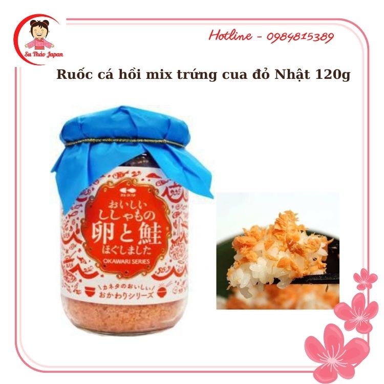 Ruốc Cá Hồi Trộn Trứng Cua Đỏ Nhật Bản 120g (Date 7/2023)