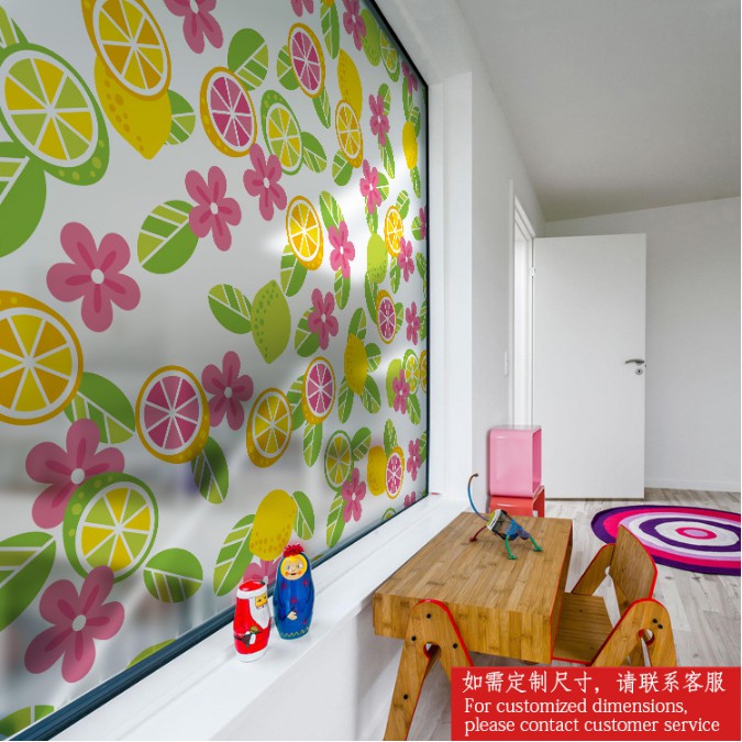 Decal dán kính cao cấp - Hoa Lá Chanh ( 60x58 )