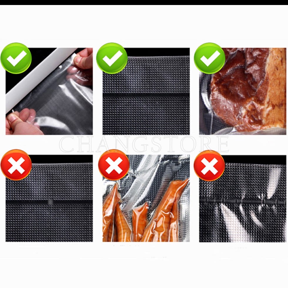 Set 100 Túi Hút Chân Không Một Mặt Nhám, Túi Hút Chân Không Kích Thước 17cmx25cm Chuyên Dụng