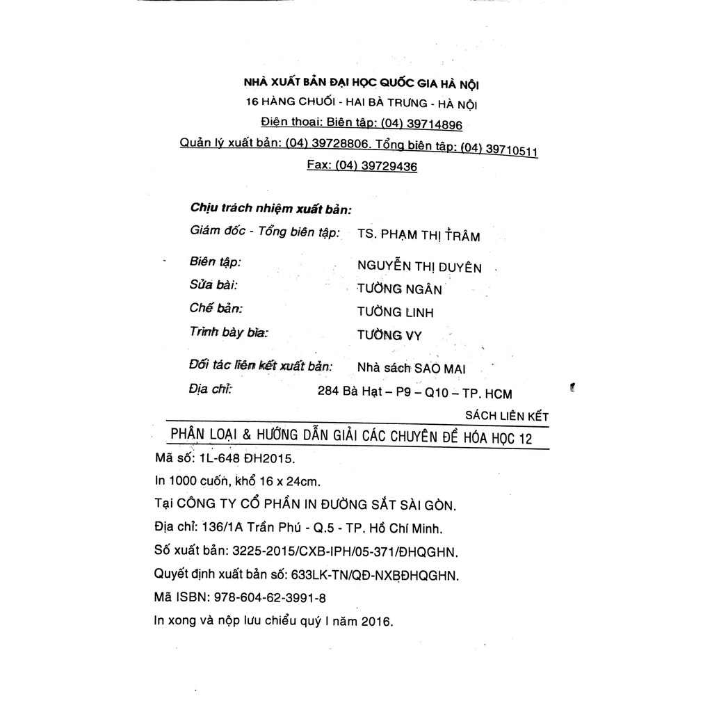 Sách - Phân Loại Và Hướng Dẫn Giải Các Chuyên Đề Hóa Học Lớp 12