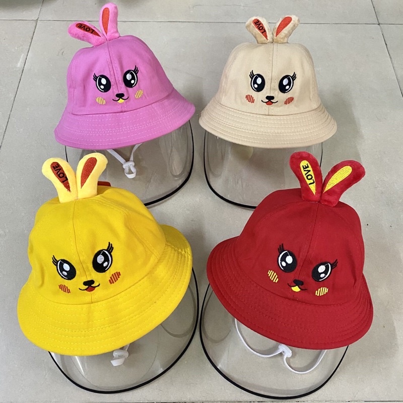 Nón chống dịch cho bé đủ size, kính trong, có thể tháo rời, nhiều mẫu