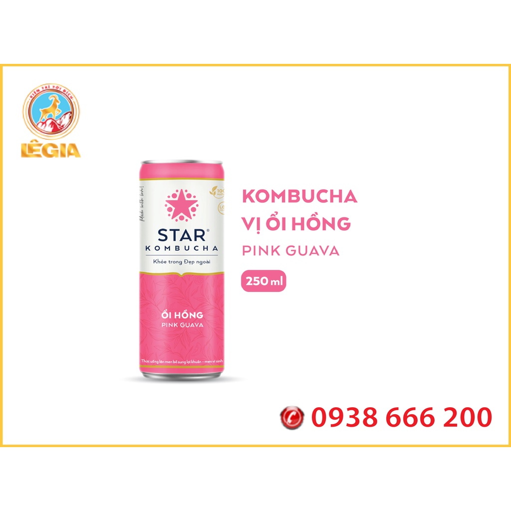 Nước Trái cây STAR KOMBUCHA Vị Ổi Hồng 250ML