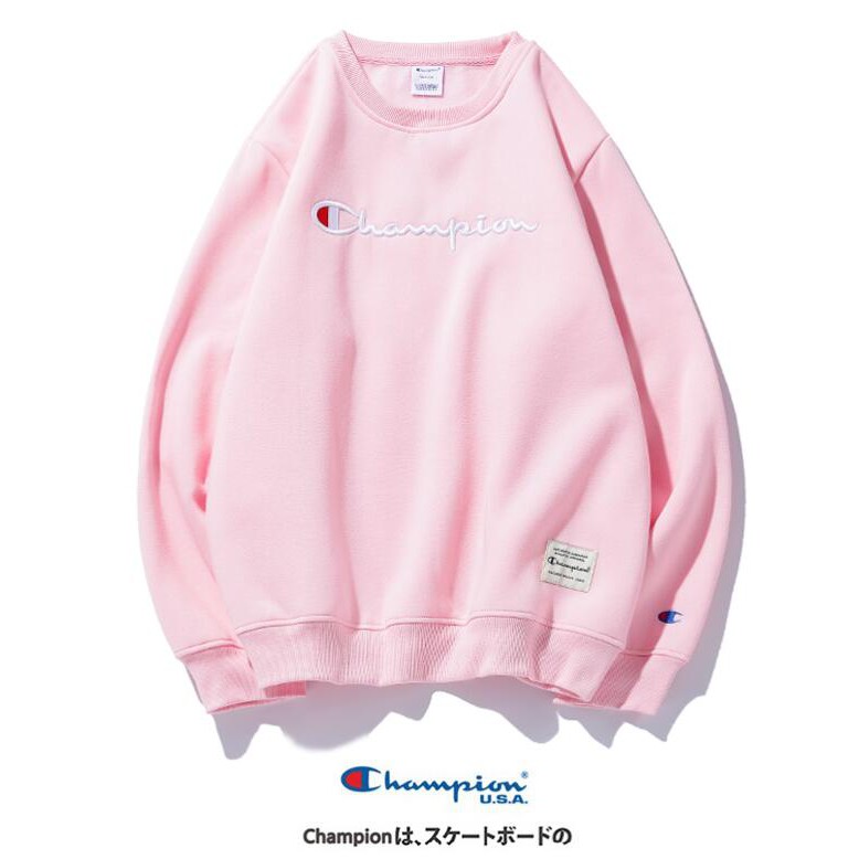 Áo Sweater Cotton Cổ Tròn Thêu Chữ Champion Thời Trang Cho Nam Nữ | BigBuy360 - bigbuy360.vn
