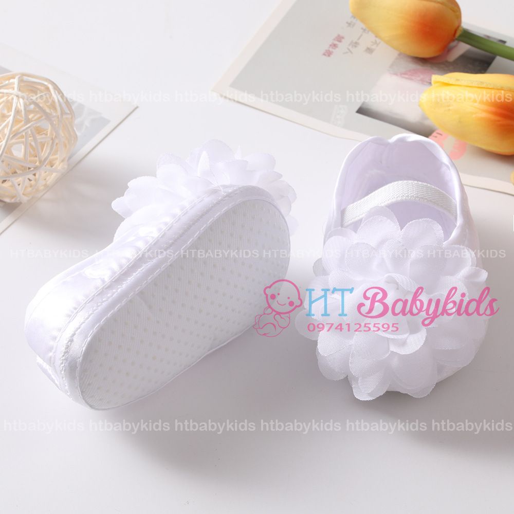 [ HÀNG LOẠI 1 ] Set Giày + Băng Đô Nơ Hoa Xinh Xắn Cho Bé Gái Đầy Tháng Thôi Nôi