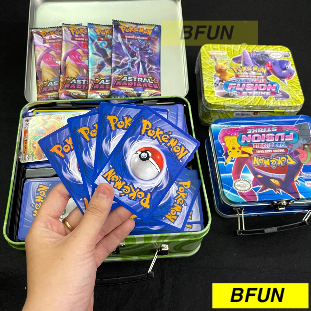 Bài Pokemon HỘP SẮT TCG Trading Card Game - Đồ Chơi Trẻ Em Thẻ Bài Pokemon Tcg Cao Cấp Có Lá Hiếm Giá Rẻ chính hãng BFUN