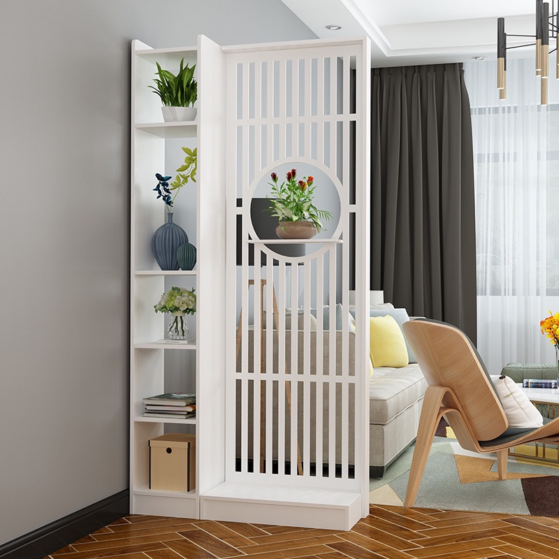 Vách ngăn chắn phòng khách sọc dọc liền kệ hiện đại thông minh chính hãng IGA- IG495