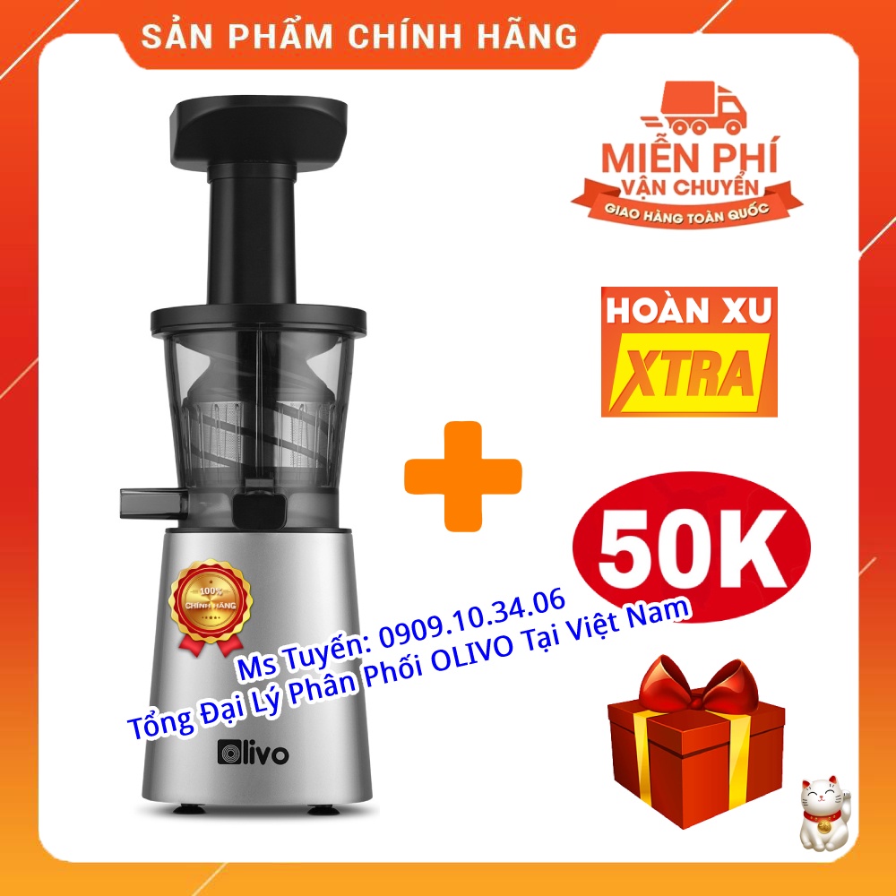 [CHÍNH HÃNG] Máy Ép Chậm Olivo SJ210 - Thương hiệu Mỹ - Ép Trái Cây, Rau Cải không lo kẹt Bã, Dễ Vệ Sinh