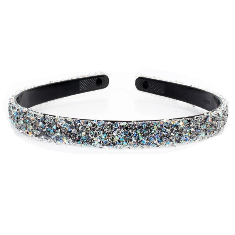 Flgo Fancy Băng Đô Nhựa Hình Bán Nguyệt Đính Kim Cương Đơn Giản Cho Nữ