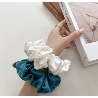 Scrunchies dây cột tóc vải chất phi lụa to siêu nhún 14cm