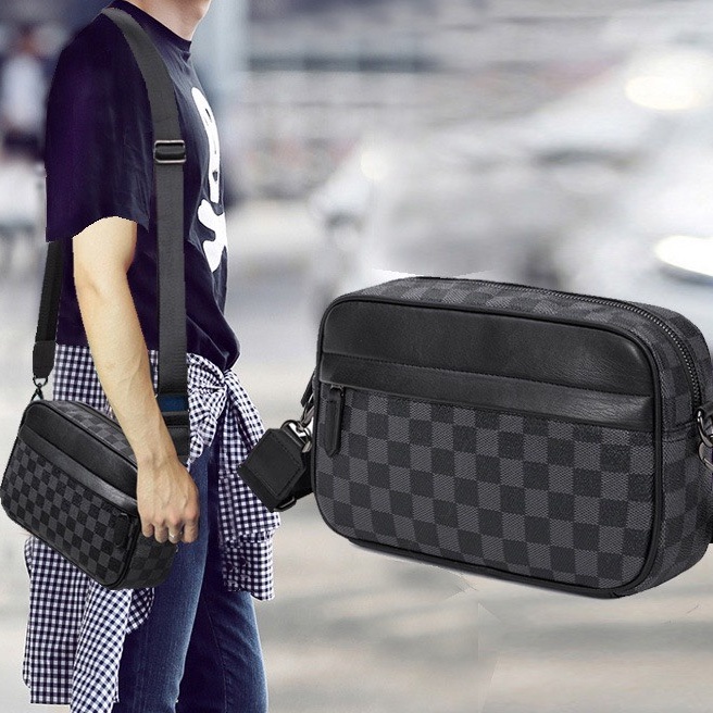 Túi Đeo Chéo Nam Thời Trang KẺ KARO DA PU