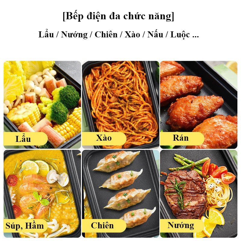 Bếp Nướng Lẩu Điện LvYang Không Khói Chống Dính 2 Trong 1 Cao Cấp - Nồi Lẩu Nướng Đa Năng Chính Hãng Vừa Lẩu Vừa Nướng