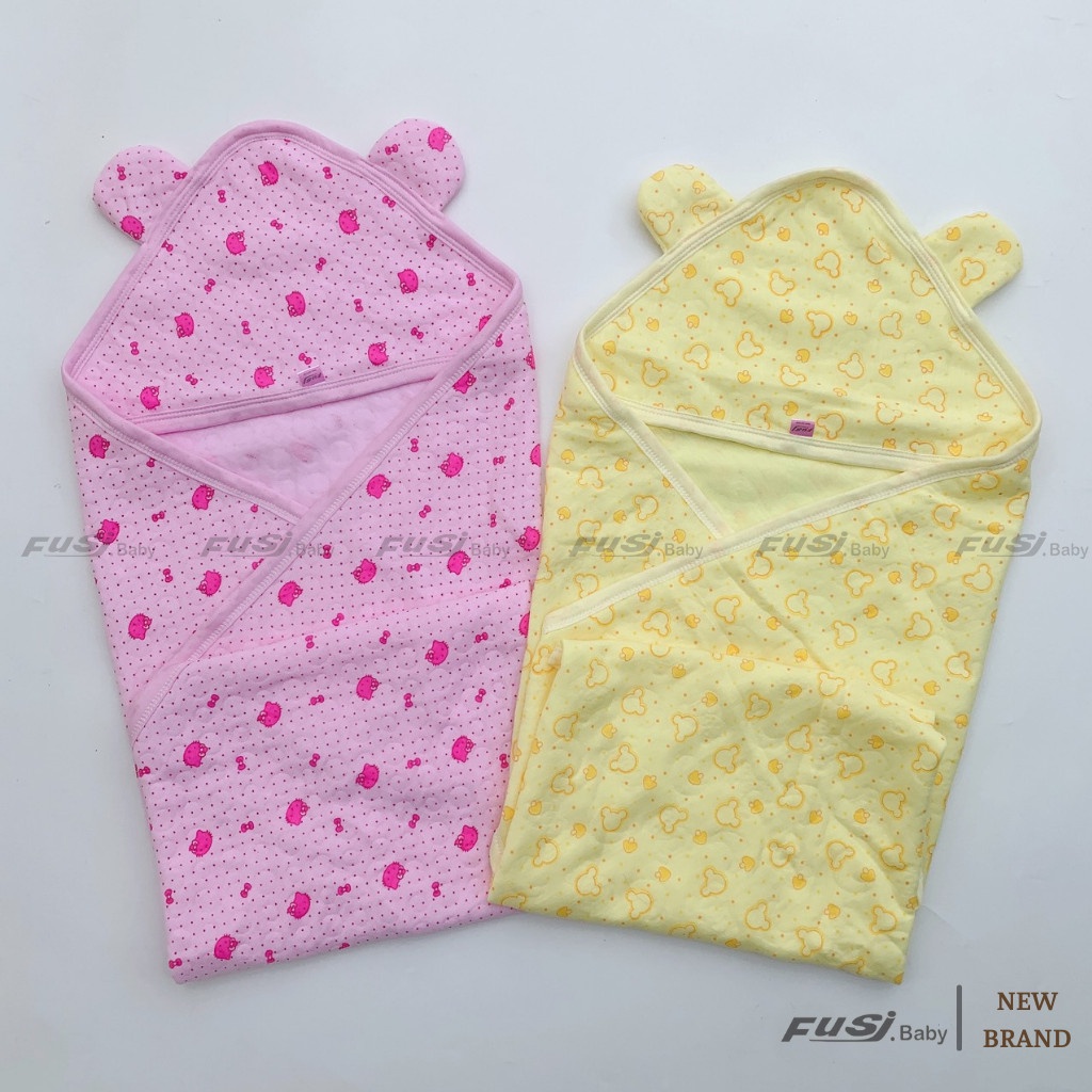 Chăn ủ xốp có mũ cho bé sơ sinh