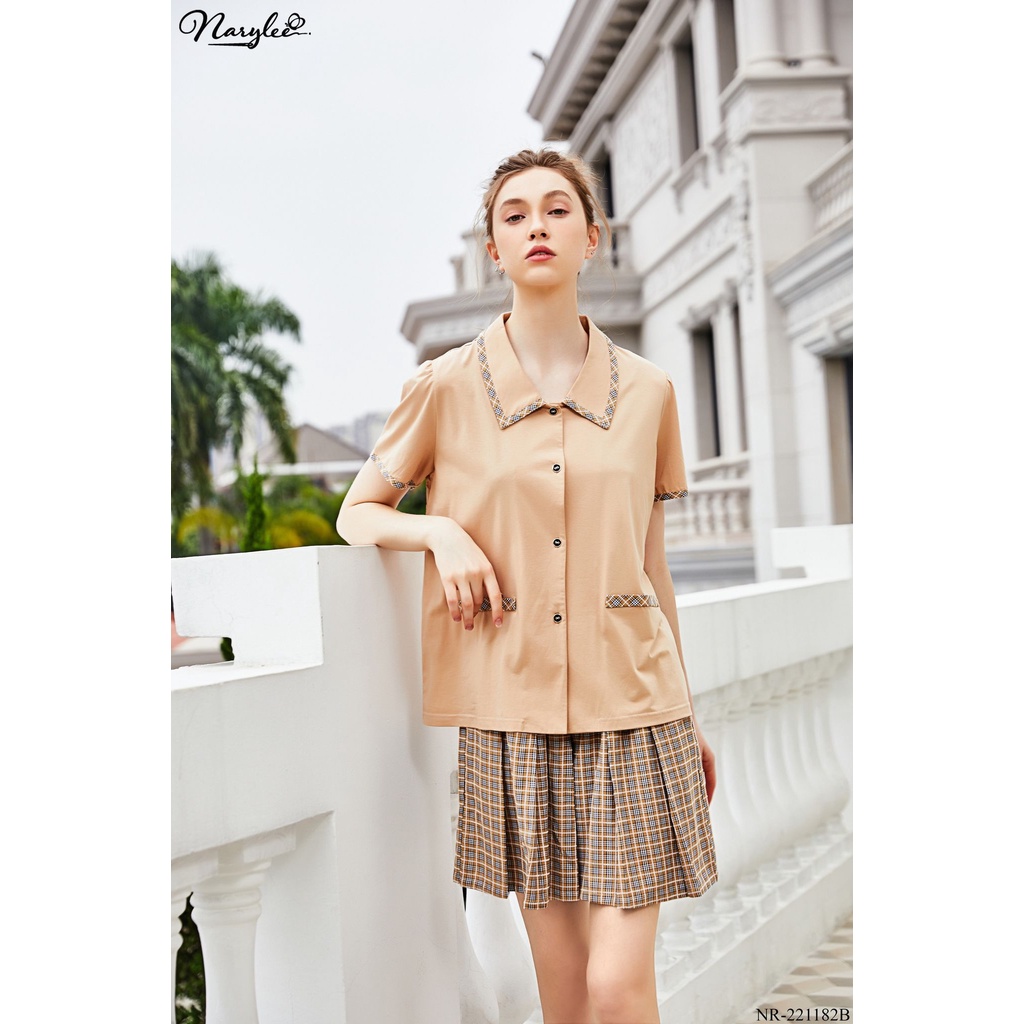 Đồ bộ mặc nhà nữ cao cấp Narylee áo cộc quần váy chất cotton nhập khẩu mềm mịn chống tia UV kháng khuẩn mã NR - 221182