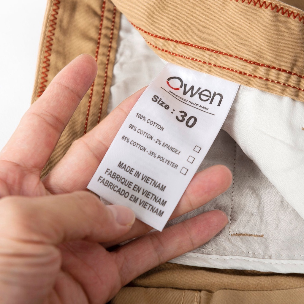 quần kaki nam OWEN chuẩn hãng màu vàng, chất kaki cotton cao cấp, co giãn, form đứng dáng ôm nhẹ trẻ trung, năng động