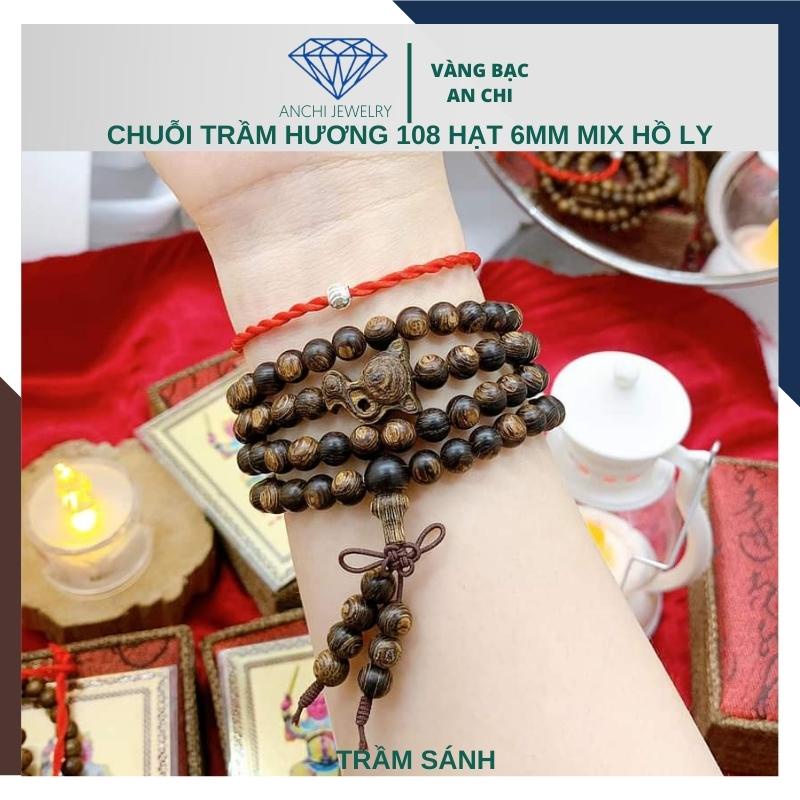 Vòng tay trầm hương hồ ly - 108 hạt nhỏ cho nữ, Anchi jewelry