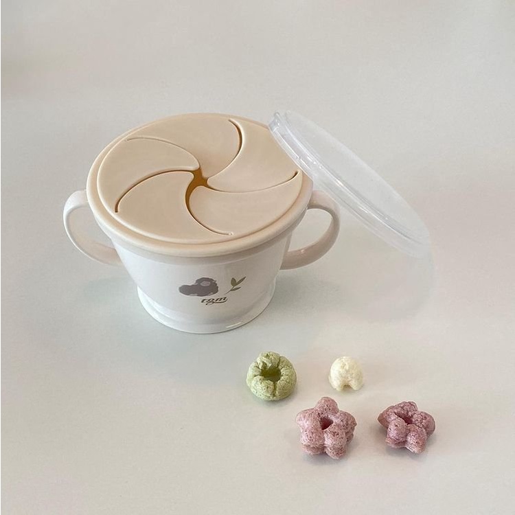 Cốc đựng nước, đồ ăn cho bé có tay cầm NON - SPILL SNACK CUP chính hãng TGM có nắp đậy chống đổ | Ly, cốc cho bé