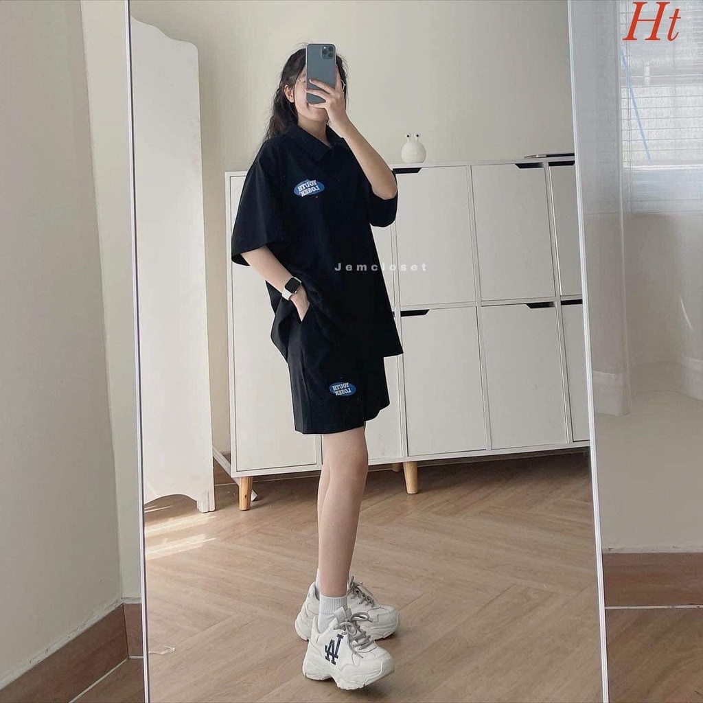 Bộ Quần Áo Mac You ❤ Set Quần Đùi Ống Rộng Áo Polo Nam Nữ HT66