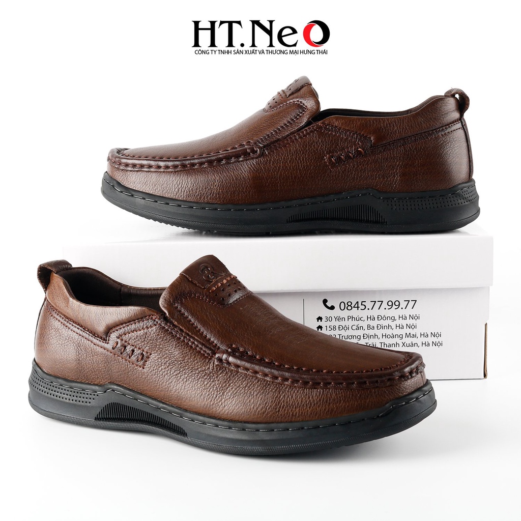 Giày lười da bò, giày mọi HT.NEO da bò nhập khẩu mềm và mịn, đế cao su đặc, thiết kế sang trọng đầy lịch thiệp GM158