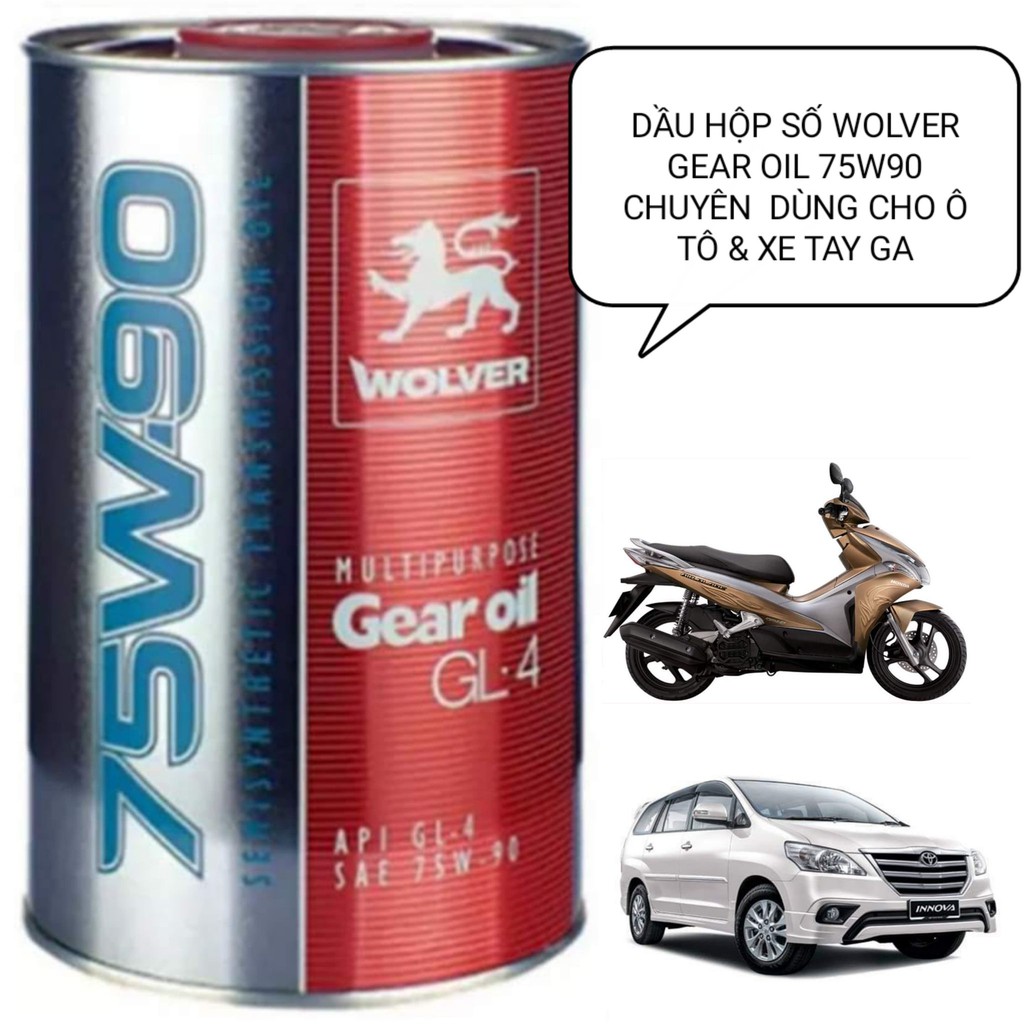 Thùng 6 Lon Nhớt Hộp Số Chuyên Dùng GL-4 Wolver Multipurpose Gear Oil 75w90