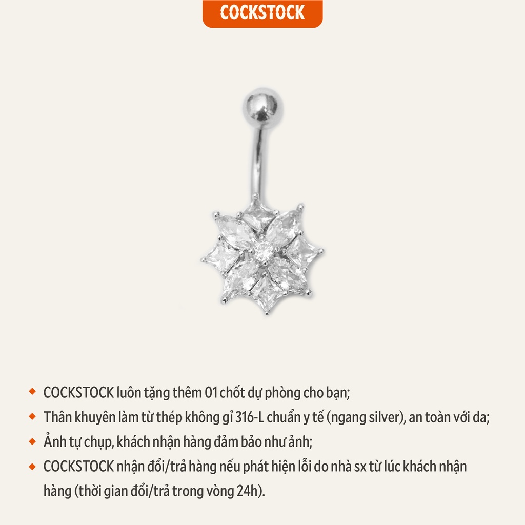 Khuyên rốn hoa 8 cánh CockStock