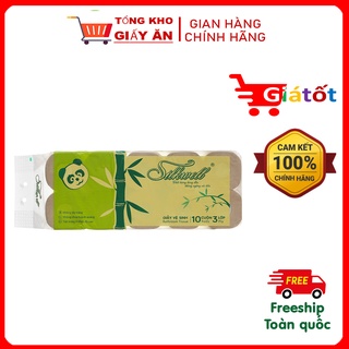 [Shopee Mall]Giấy vệ sinh gấu trúc cao cấp Silkwell 3 lớp 10 cuộn.