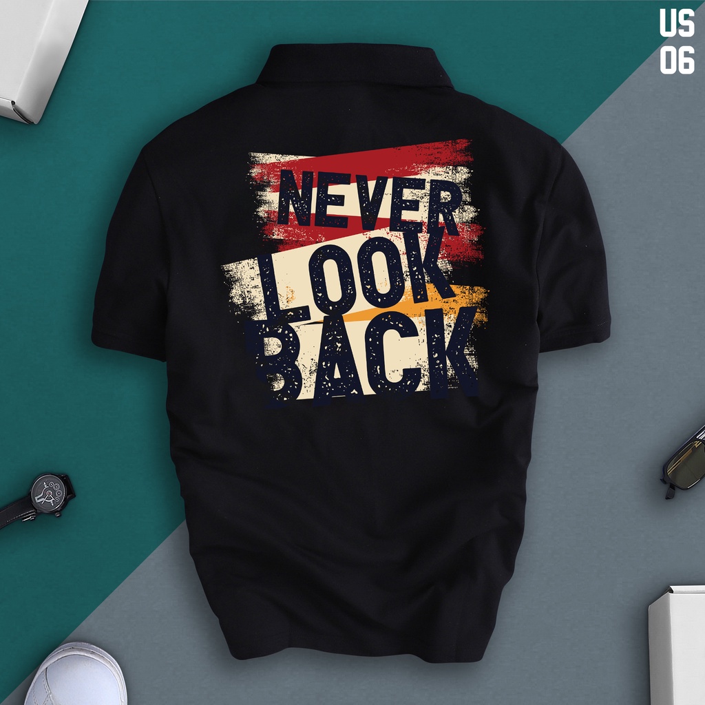 Áo Polo NEVER LOOK BACK nam nữ cổ bẻ vải xịn Unisex, trẻ trung, thanh lịch - US06