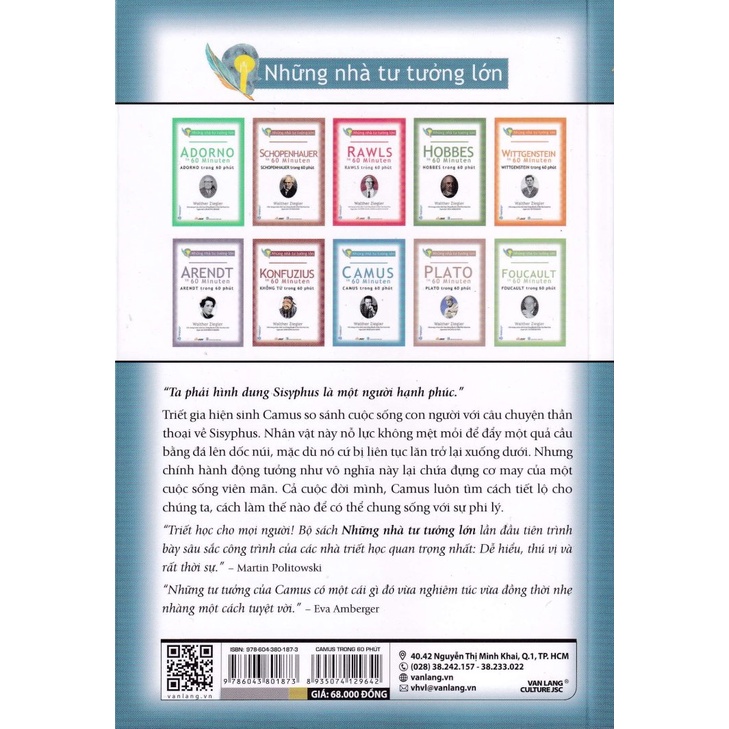 Sách - Những Nhà Tư Tưởng Lớn - Camus Trong 60 Phút