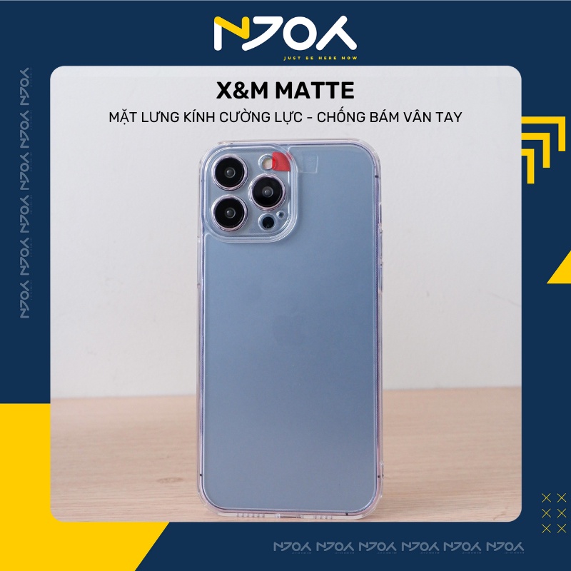 Ốp Nhám Viền Dẻo Chống Bám Vân Tay Chính Hãng X&M Lưng Kính Cường Lực Cao Cấp Njoyshop