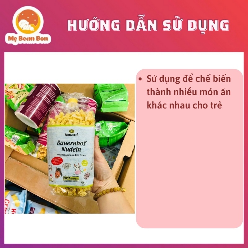 Nui Hữu Cơ Hình Thú Alnatural 250 g Bio Đức Cho Bé Ăn Dặm, Nui Bio Ăn Dặm Từ 8 Tháng Tuổi