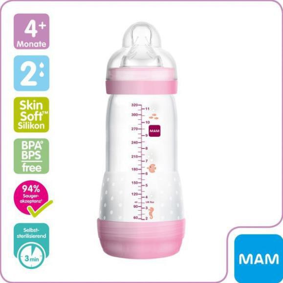 Bình sữa chống đầy hơi Mam Đức 160ml &amp; 260ml &amp; 320ml
