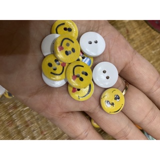 ☘️Cúc áo gỗ in hoa văn☘️