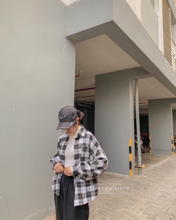 SƠMI KẺ CARO TAY PHỒNG FORM OVERSIZE
