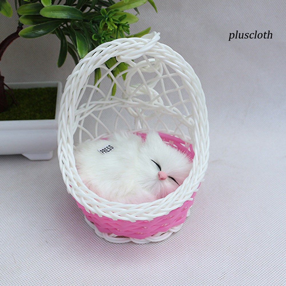 Đồ trang trí hình giỏ treo và mô hình mèo dễ thương sáng tạo