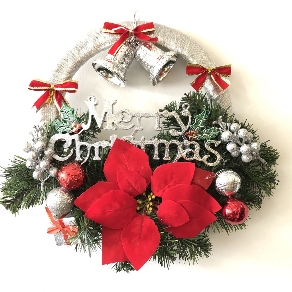 Vòng Nguyệt Quế bán nguyệt Trang Trí Noel 40x40 cm (Giao Mẫu Ngẫu Nhiên)