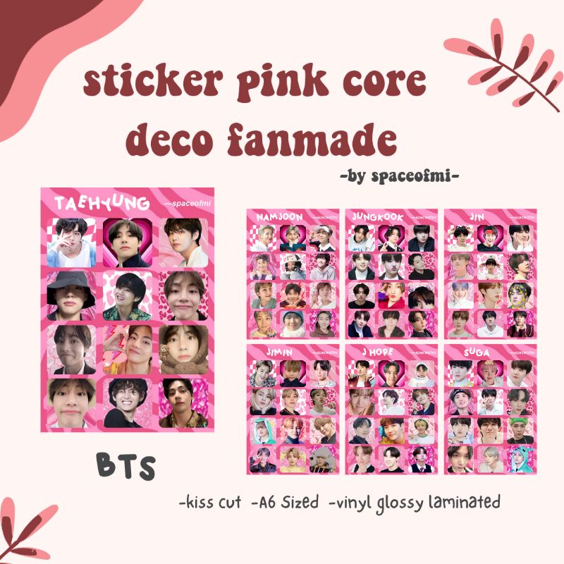 Hình Dán bts Lõi Hồng fanmade | Hình Dán Dễ Thương bangtan kpop kiss cut by spaceofmi♡‿♡ | Jungkook j-hope rm jin v taehyung suga jin seokjin