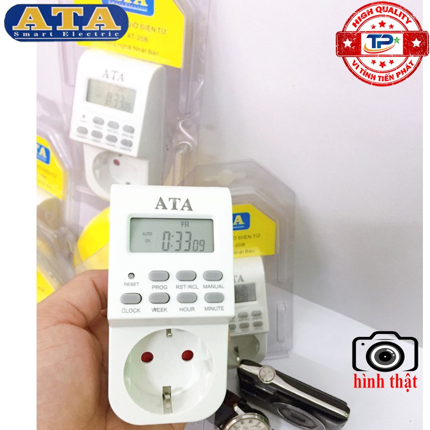 ổ cắm hẹn giờ tắt mở điện ATA AT-20B Timer điện tử tự động màn hình LCD rất hữu ích và thông minh