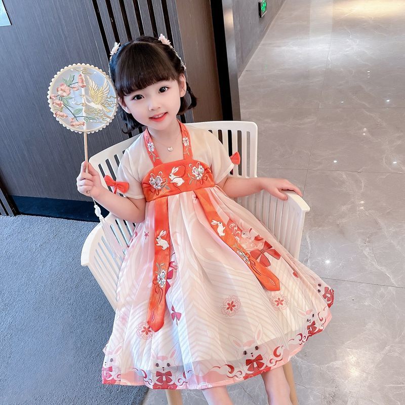 Đầm Hán Phục Phong Cách Phương Tây Thời Trang Mùa Hè Hàng Mới 2022 Dành Cho Bé Gái 10 Tuổi