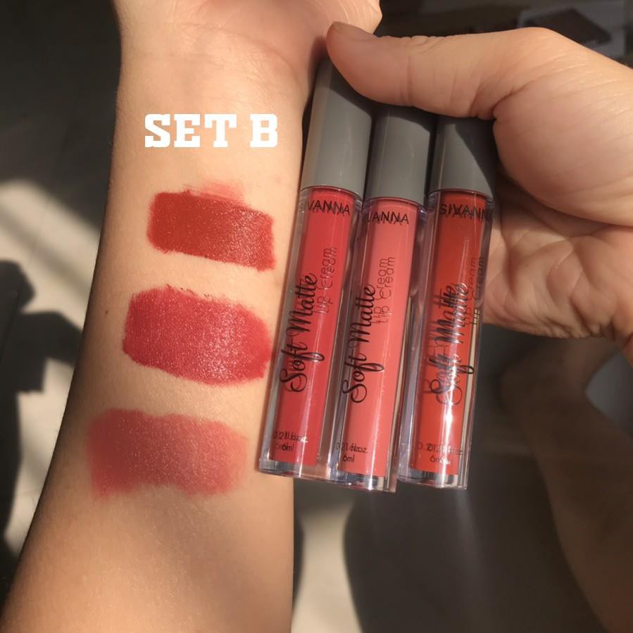 [ GIÁ SỈ ]  SET SON KEM SIVANNA SOFT MATTE KHÁNG NƯỚC TUYỆT ĐẸP