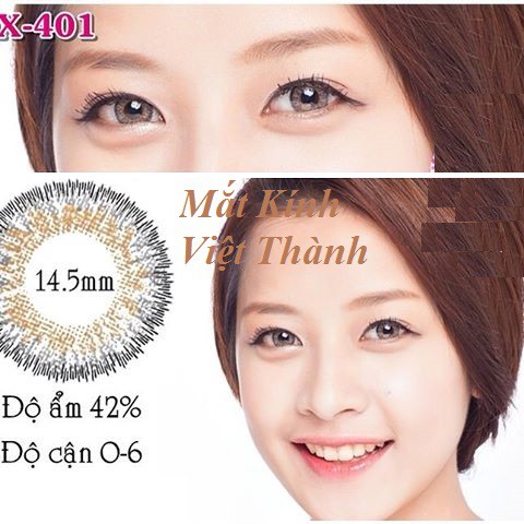 1 cặp Lens Xám tây tia có sẵn 0-7 độ kính áp tròng cận Hàn quốc Lu3 153 xám 7