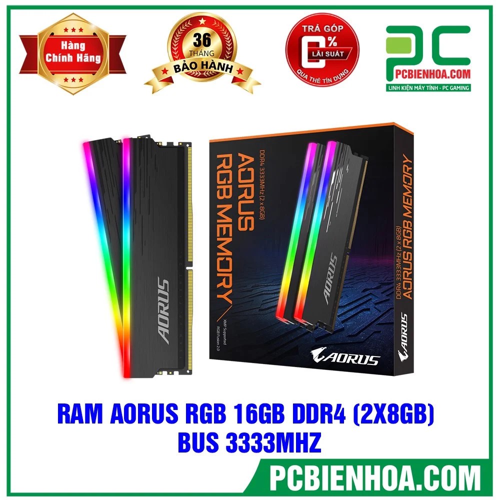 RAM GIGABYTE AORUS RGB 16GB DDR4 (2X8GB) 3333MHZ