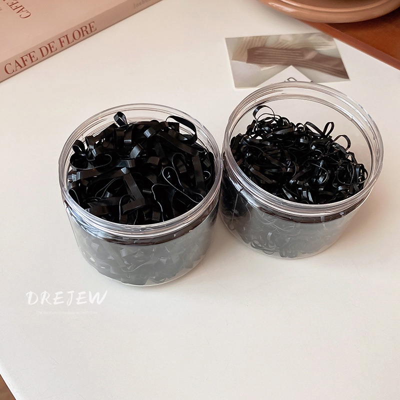 DREJEW Hộp dây buộc tóc cao su dày dặn co giãn tốt dùng một lần