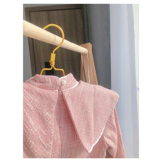 Đầm dạ hồng cổ