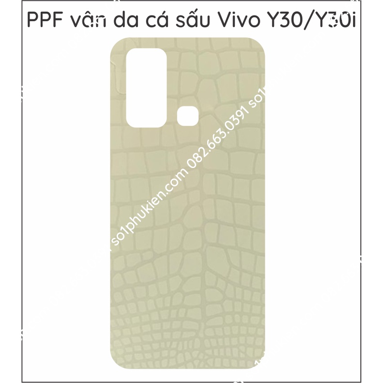 Dán PPF Vivo Y30 / Y30i loại trong, nhám, da cá sấu dành cho màn hình, mặt lưng, full body lưng viền