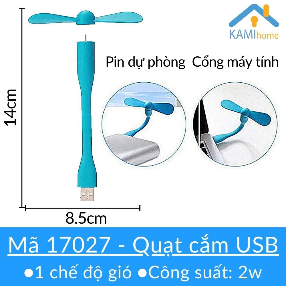 ☼┅Quạt cổng USB Pin dự phòng máy tính Ô tô cầm tay mini 8.5*14cm mã 17027