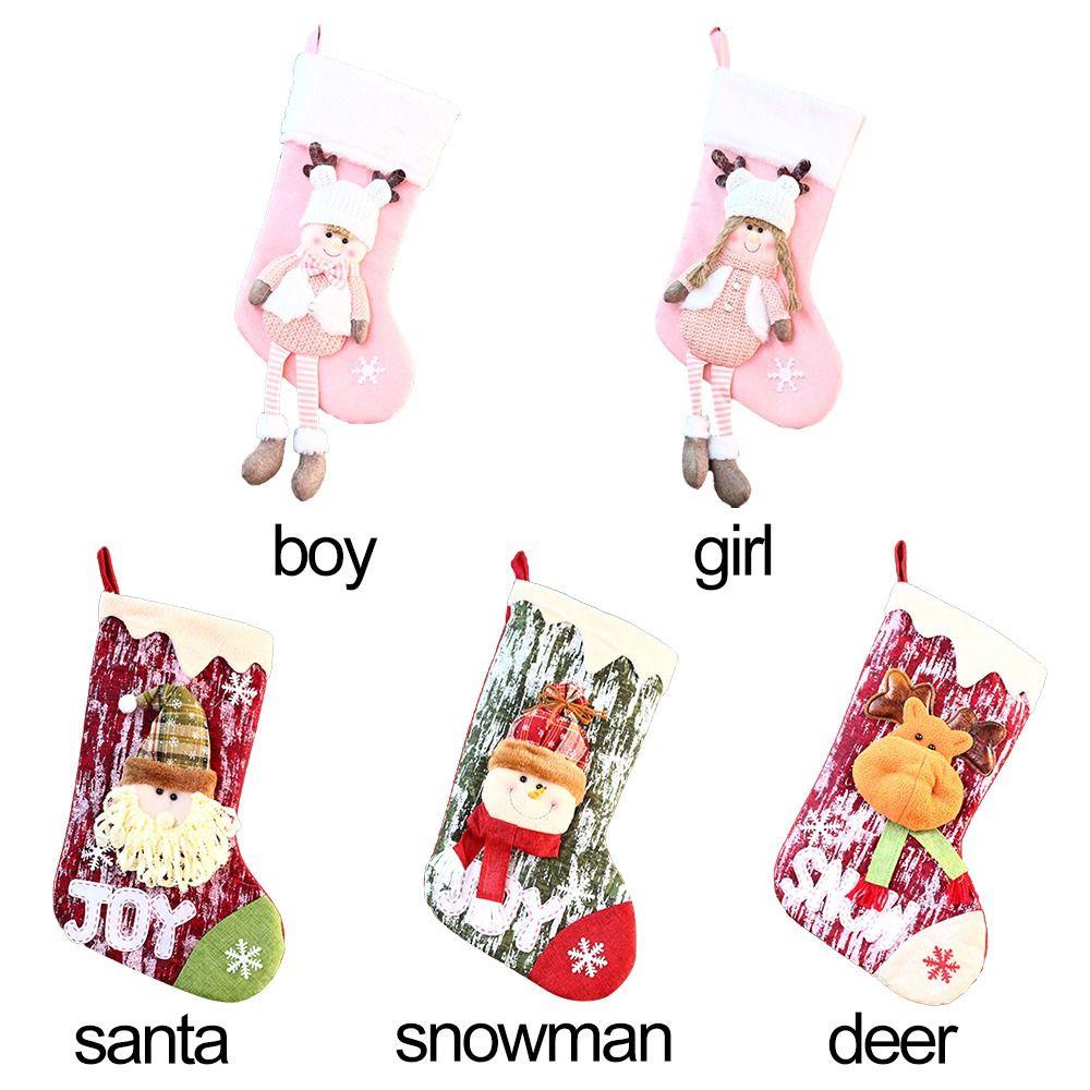 Vớ Treo Đựng Quà Giáng Sinh Hình Ông Già Noel / Cây Thông / Vớ Xinh Xắn