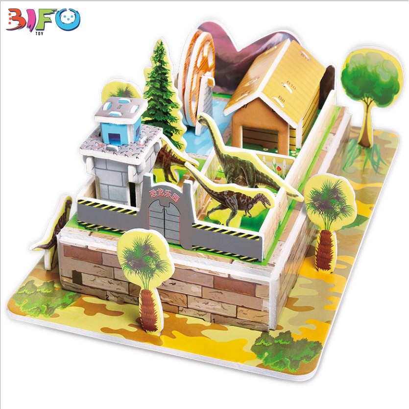 Combo mô hình nhà giấy 3D lắp ghép mô hình giấy thông minh nhiều chủ đề, có bán lẻ phân loại bé trai bé gái