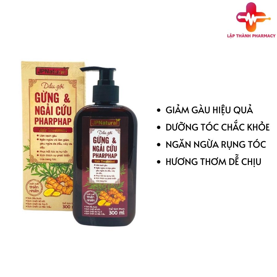 Dầu Gội Gừng Và Ngải Cứu 300ml - Giảm Gàu, Giúp Tóc Bóng Mượt và Chắc Khỏe