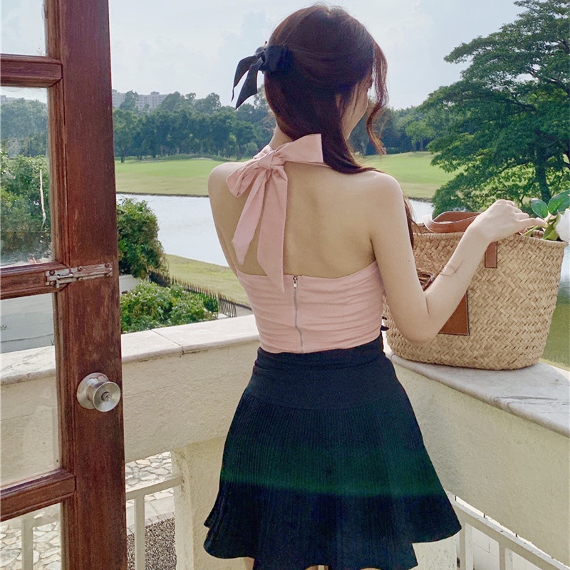 Áo Hai Dây Đính Nơ Quyến Rũ Thời Trang Mùa Hè Cho Nữ