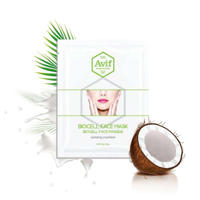 Mặt nạ Dừa Avif Biocell Dưỡng Ẩm Da Chuyên Sâu - Avif Biocell Hydrating Face Mask