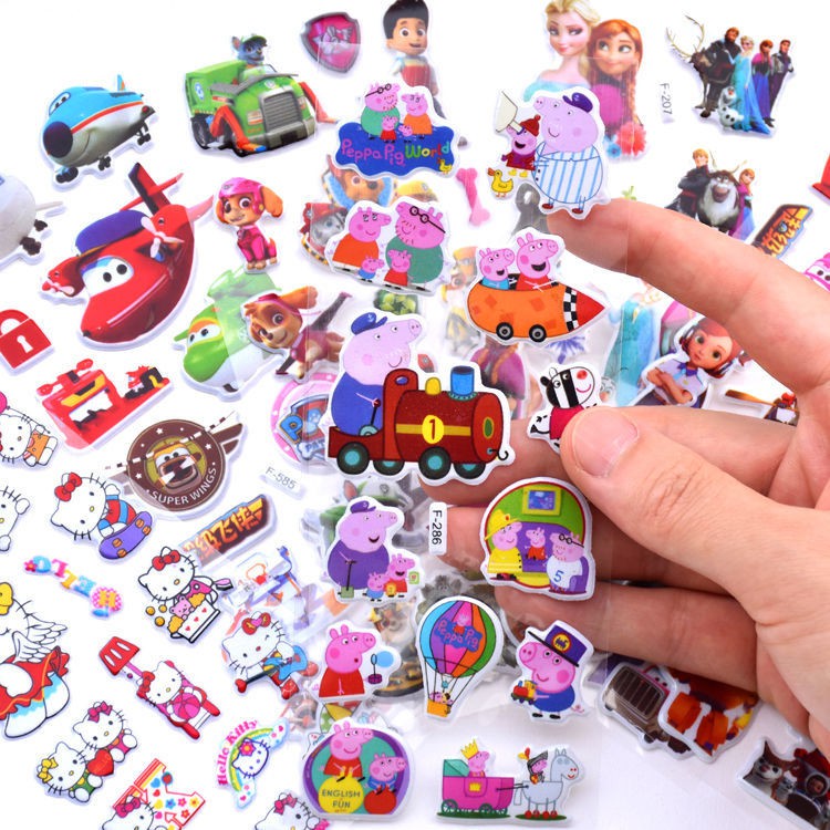 Hình dán 3d hình dán bong bóng phim hoạt hình pony frozen spiderman paw patrol trẻ em quà tặng sinh nhật goodies bag party set